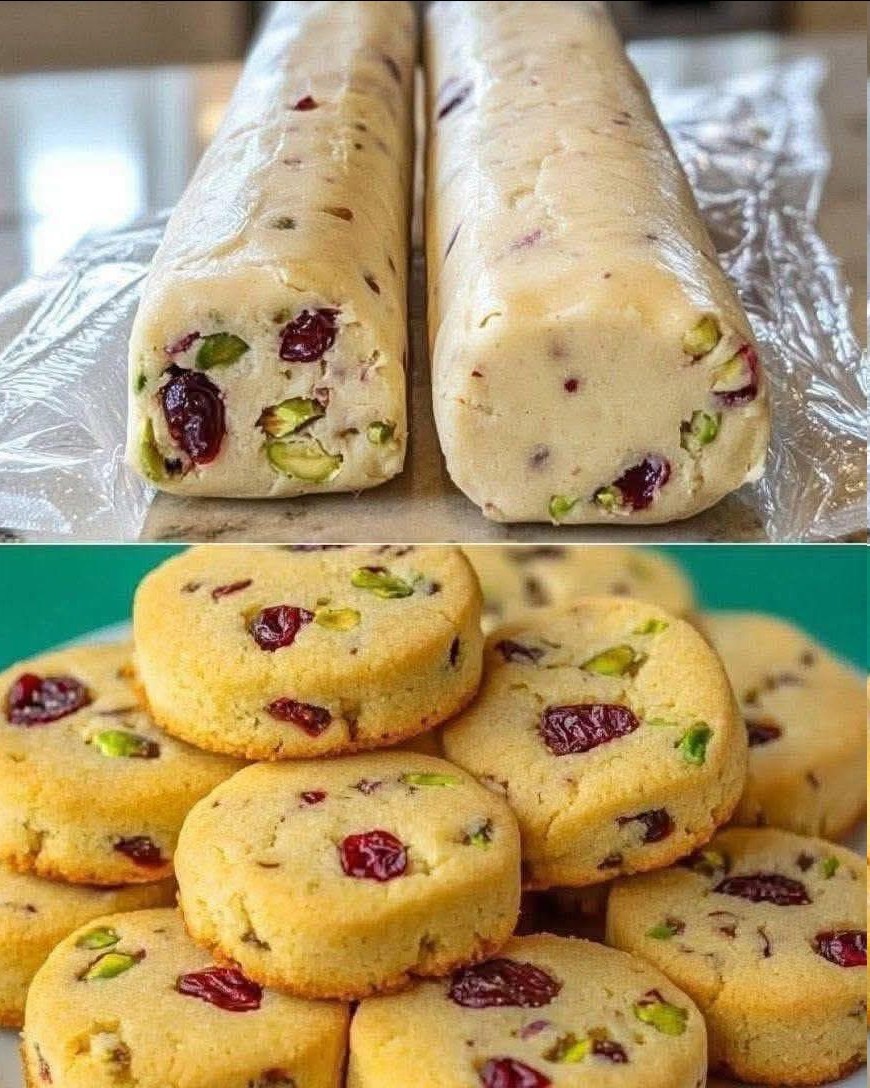 Biscotti al burro con mirtilli e pistacchi