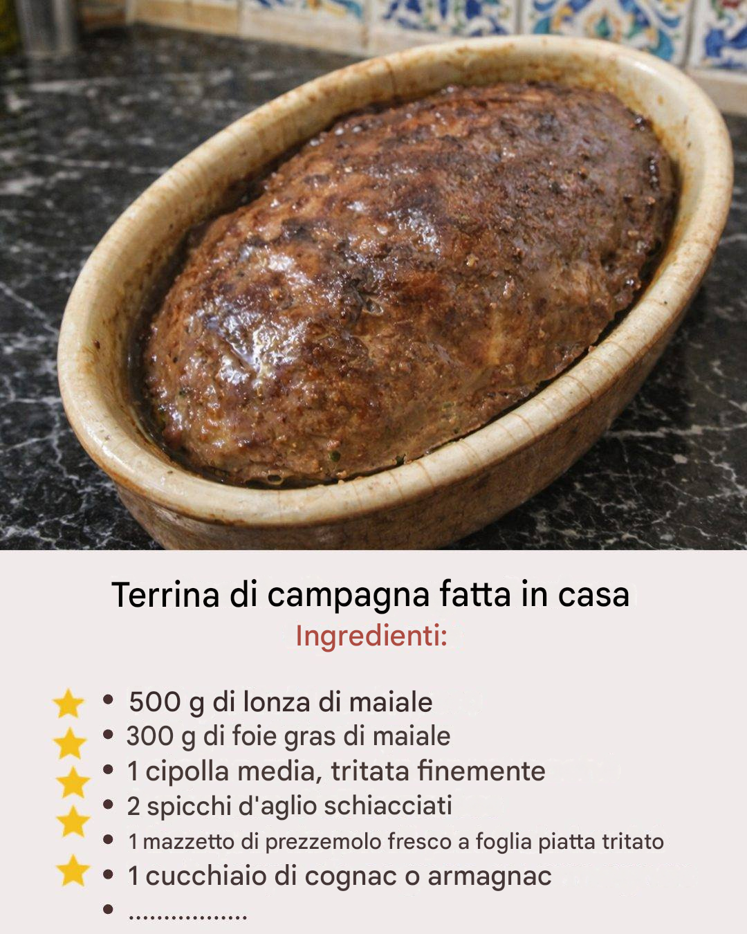 Terrina tradizionale di campagna, in stile salumeria artigianale