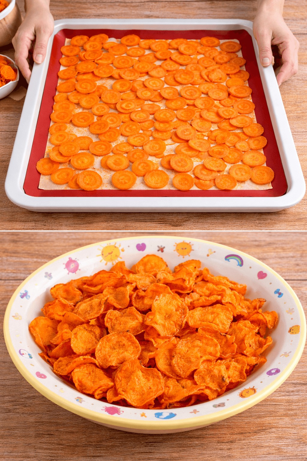 Non mangio più schifezze, ora il pomeriggio se ho voglia di sgranocchiare qualcosa mangio queste chips di carote leggere e con solo 70 Kcal!