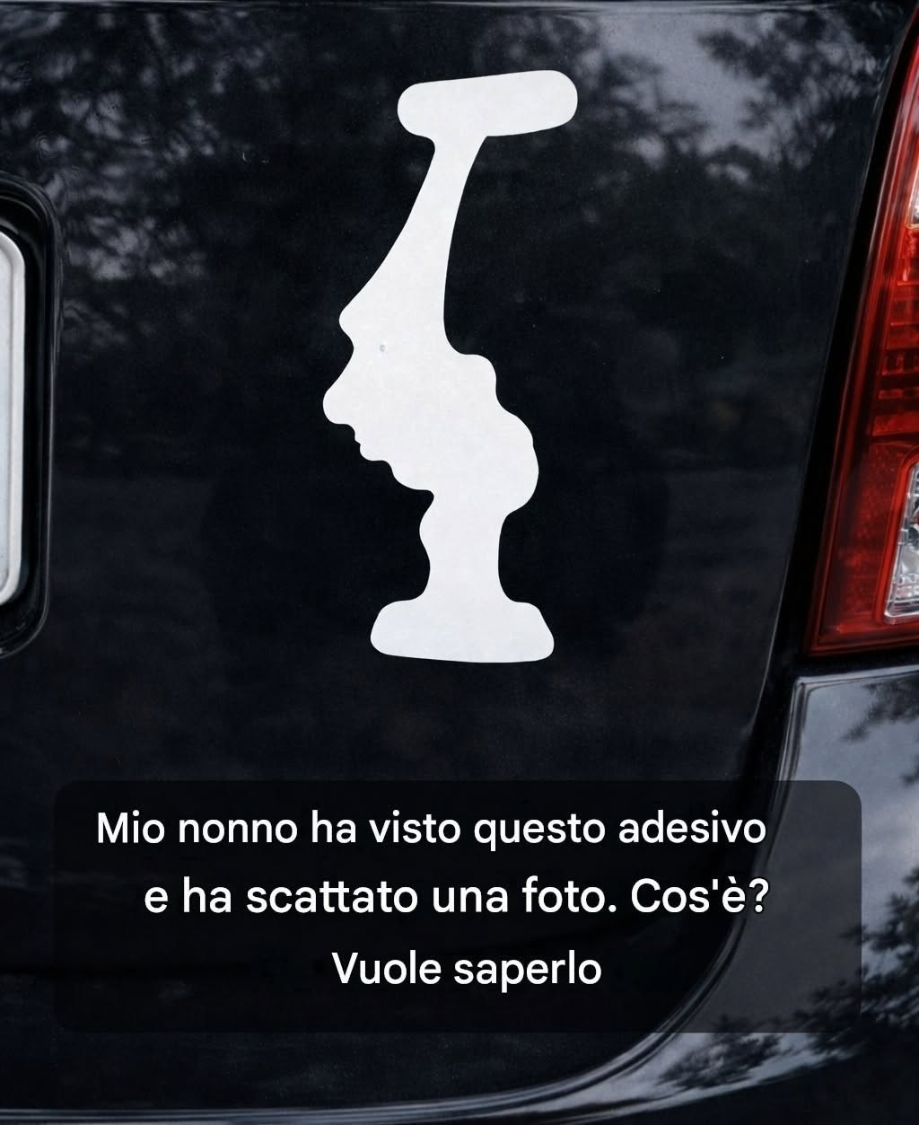 Mio nonno ha visto questo adesivo su una macchina e ha scattato una foto. Cos’è?? 🤯🤯 Vuole saperlo. Articolo completo 👇 💬