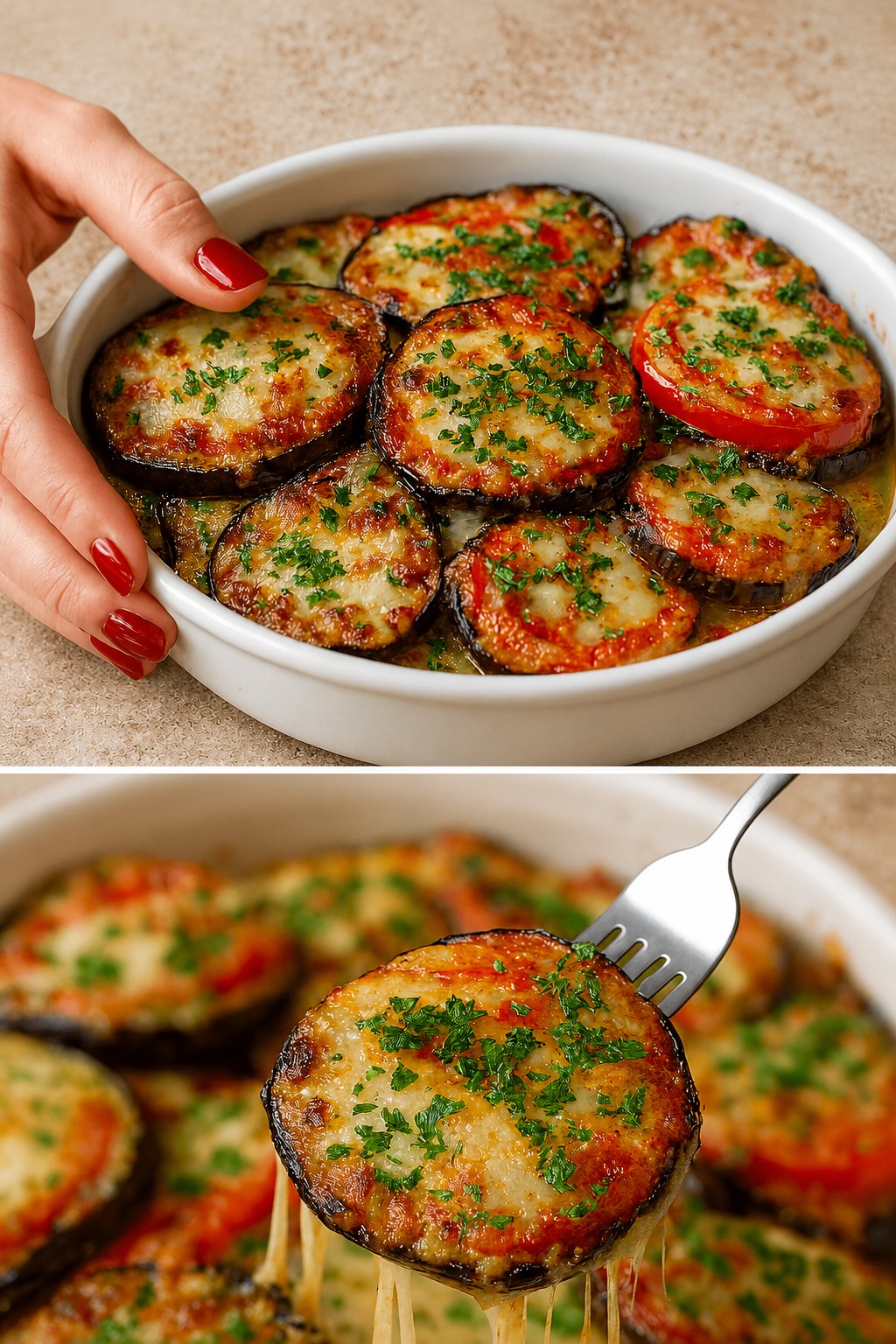 Melanzane alla contadina: me le ha portate mia suocera oggi, le ha fatte con pomodorini e provola (e che bontà)!