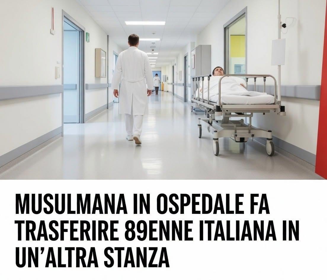 Musulmana in ospedale fa trasferire 89enne italiana: “Non voglio p…Altro…